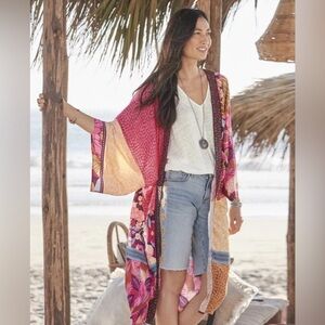Sundance Paradiso Kimono in Patchwork With Embroidered Trim